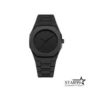 Arabic Aura Black Dial Watch – Timeless Elegance with Arabic Numerals