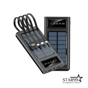Solar Powerbank with 4-in-1 Fast Charging Cable – 10,000mAh