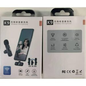 K9 Wireless Lavalier Microphone with USB Type C and iOS Connector Plug and Play Noise Reduction for Vlogging and Live Recording